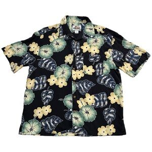 Vintage Paradise Cove 100% Silk Hawaiian Short Sleeve Button Down Size XL